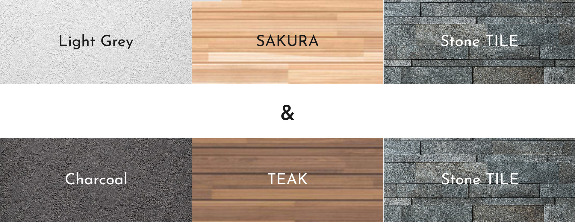 Light Grey SAKURA Stone TILE Charcoal TEAK Stone TILE 