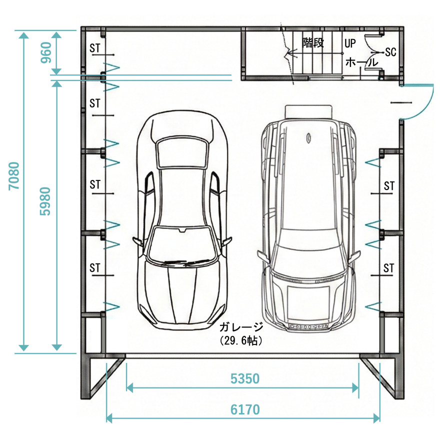 Biposto 1F 平面図
