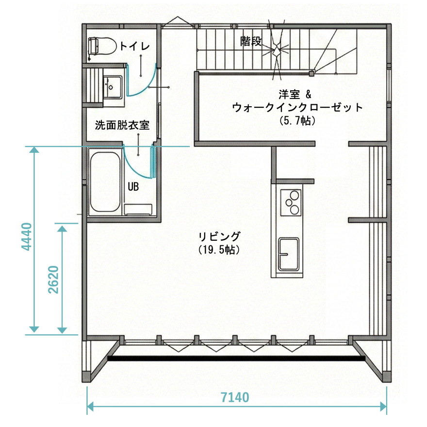 Biposto 2F 平面図