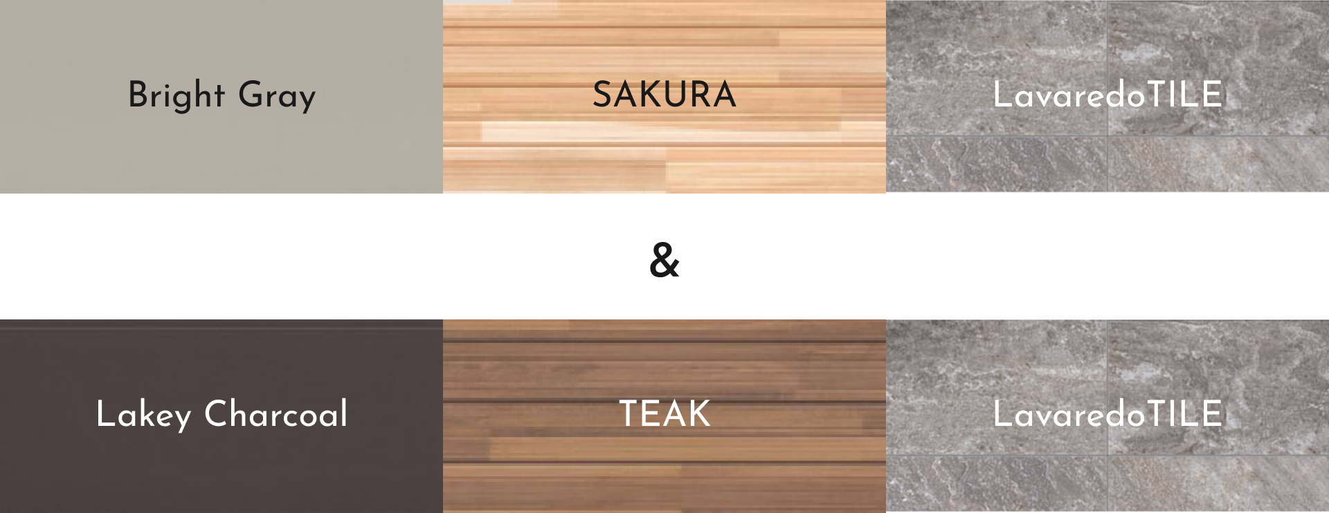 Bright Gray SAKURA Lavaredo TILE Lakey Charcoal TEAK LAVAREDOTILE