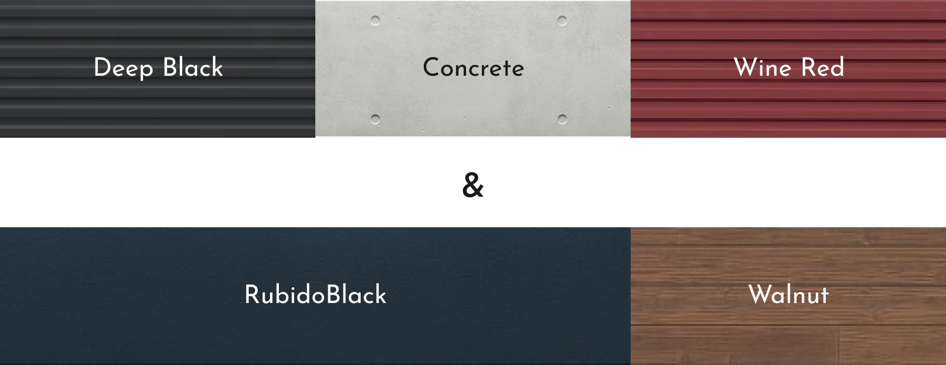 Deep Black Concrete Wine Red Rubido Black Walnut